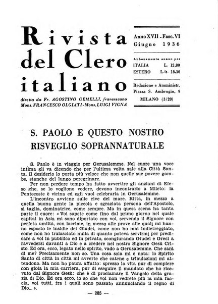 La rivista del clero italiano