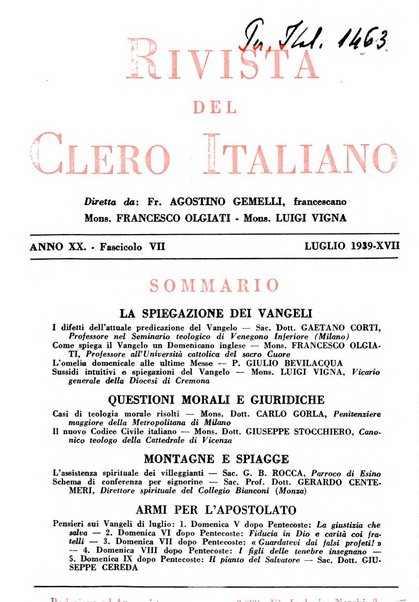 La rivista del clero italiano