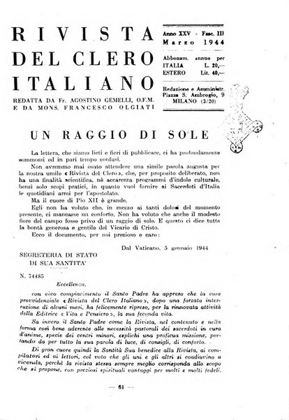 La rivista del clero italiano