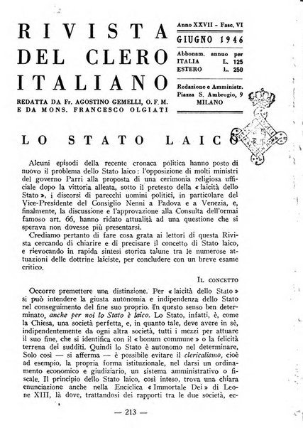 La rivista del clero italiano