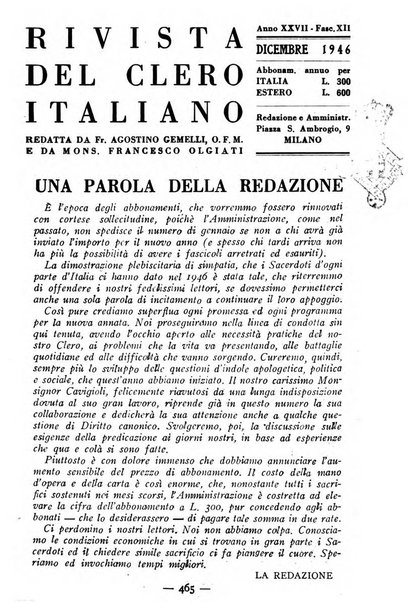 La rivista del clero italiano