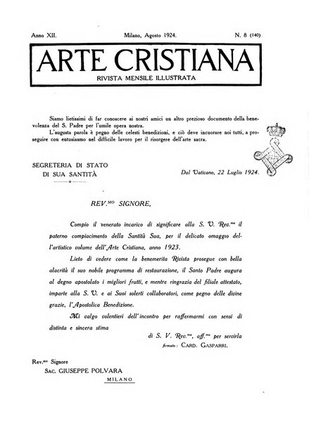 Arte cristiana rivista mensile illustrata