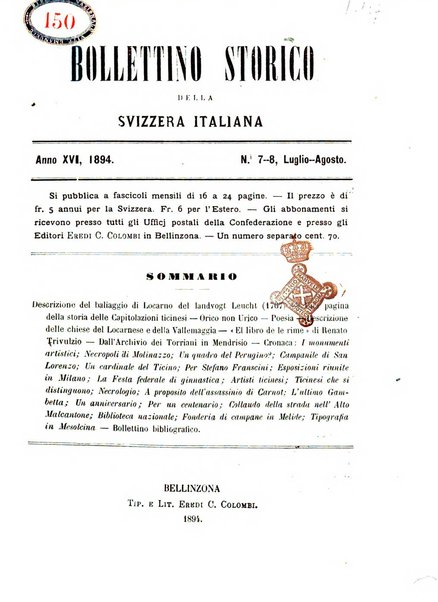 Bollettino storico della Svizzera italiana