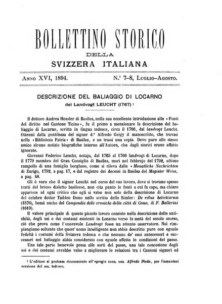 Bollettino storico della Svizzera italiana