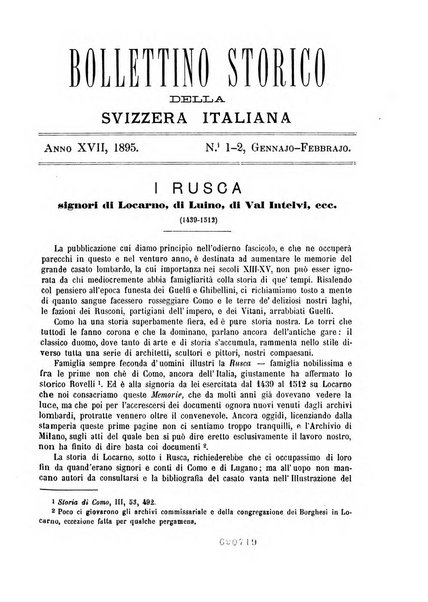 Bollettino storico della Svizzera italiana