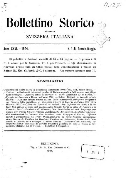 Bollettino storico della Svizzera italiana