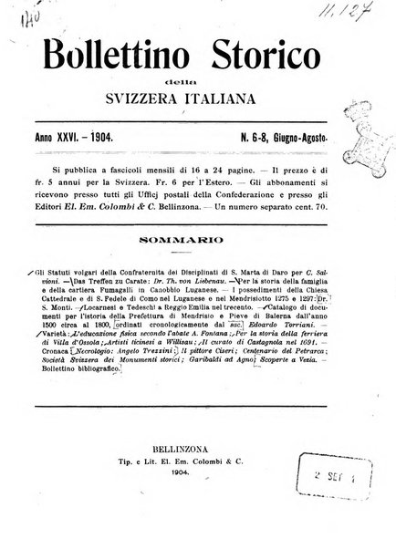 Bollettino storico della Svizzera italiana