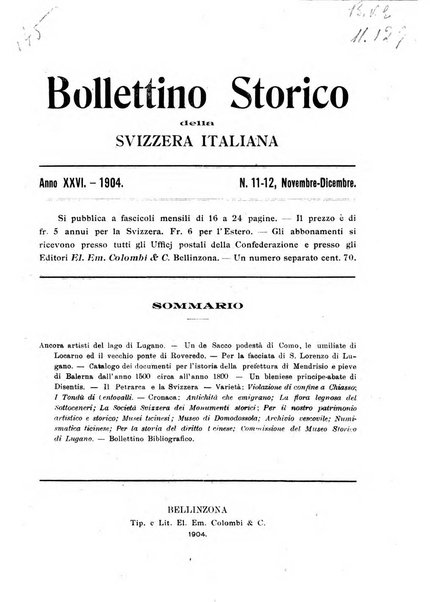 Bollettino storico della Svizzera italiana