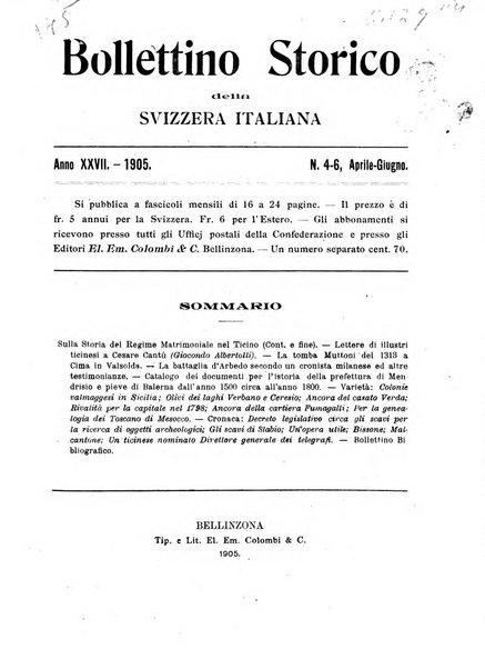 Bollettino storico della Svizzera italiana