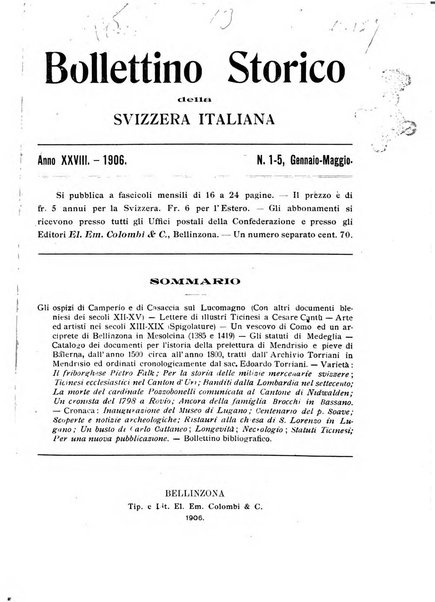 Bollettino storico della Svizzera italiana