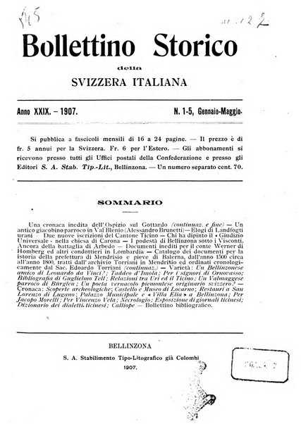 Bollettino storico della Svizzera italiana