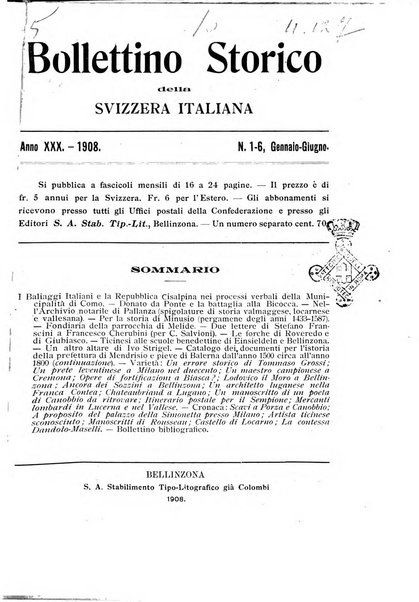 Bollettino storico della Svizzera italiana