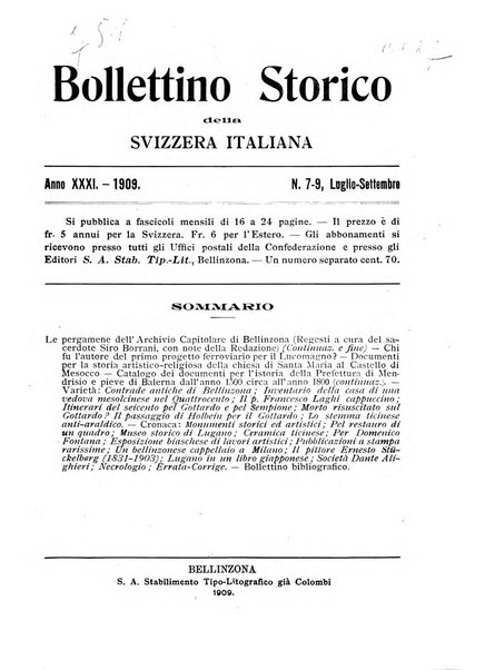 Bollettino storico della Svizzera italiana