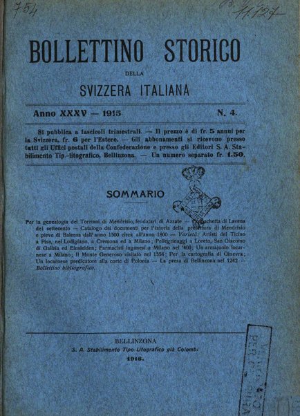 Bollettino storico della Svizzera italiana