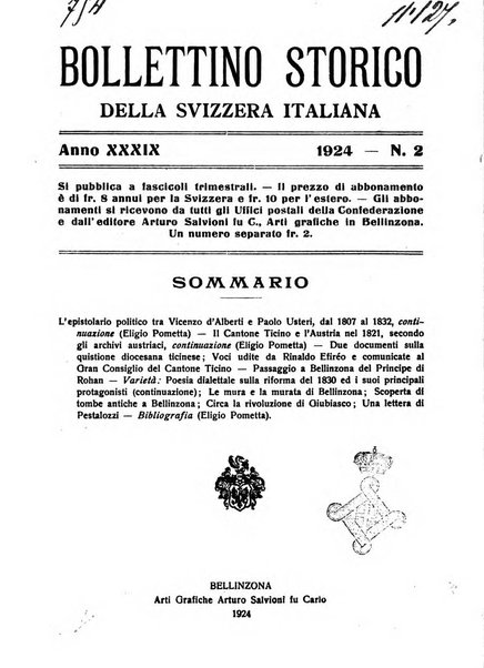 Bollettino storico della Svizzera italiana