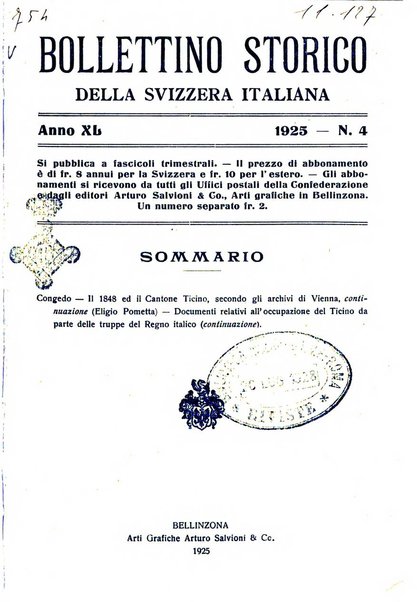 Bollettino storico della Svizzera italiana