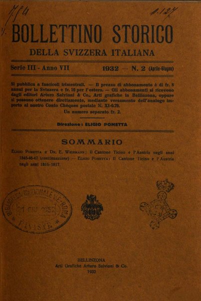 Bollettino storico della Svizzera italiana