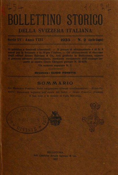 Bollettino storico della Svizzera italiana