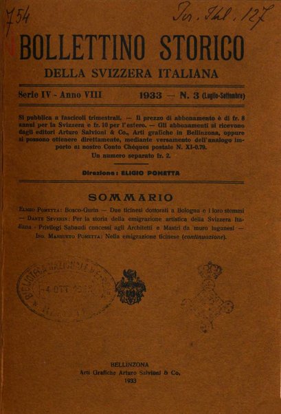 Bollettino storico della Svizzera italiana