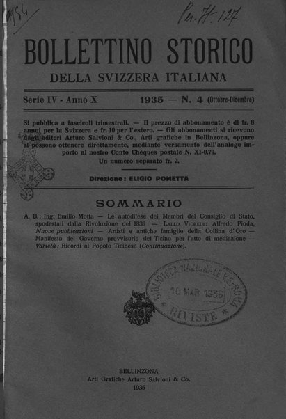 Bollettino storico della Svizzera italiana