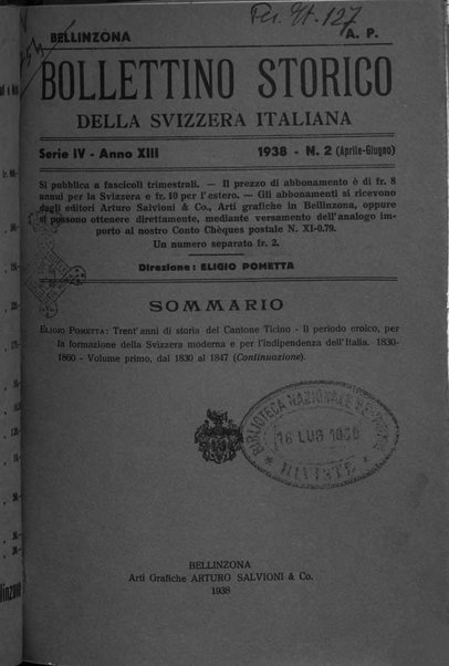 Bollettino storico della Svizzera italiana