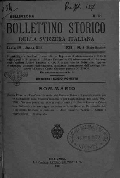 Bollettino storico della Svizzera italiana