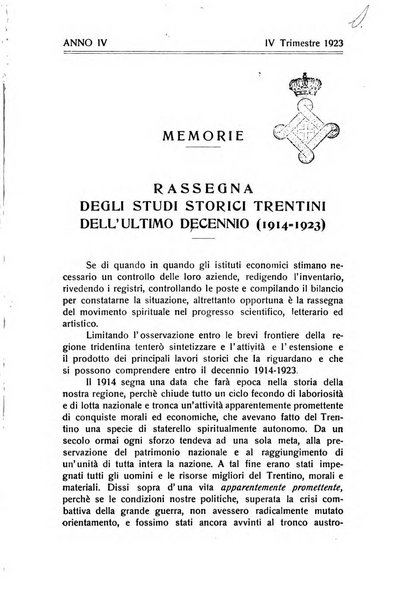 Studi trentini rivista trimestrale della Societa per gli studi trentini