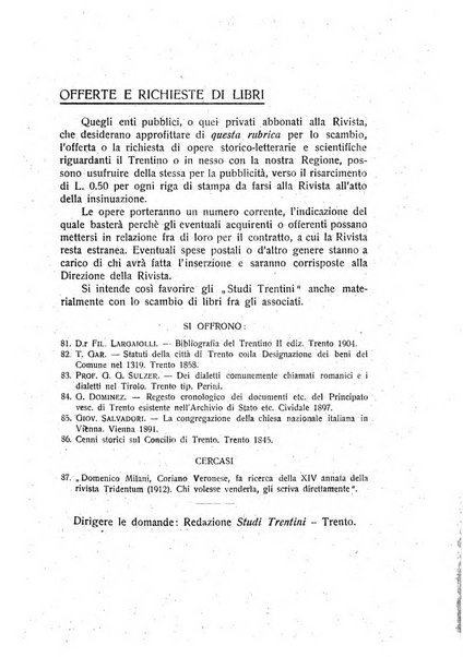 Studi trentini rivista trimestrale della Societa per gli studi trentini