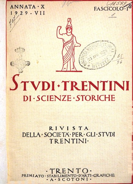 Studi trentini di scienze storiche rivista della SocietW1A0a per gli studi trentini