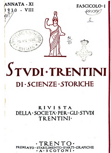 Studi trentini di scienze storiche rivista della SocietW1A0a per gli studi trentini