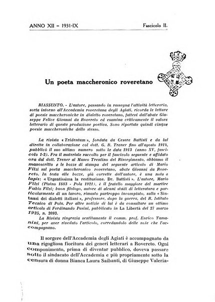 Studi trentini di scienze storiche rivista della SocietW1A0a per gli studi trentini