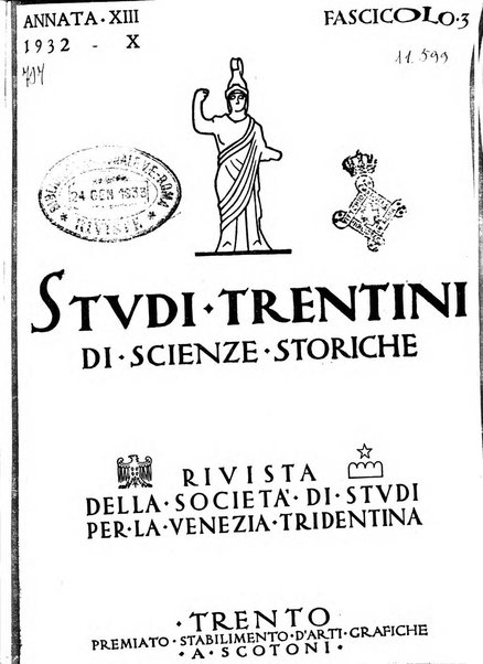 Studi trentini di scienze storiche rivista della SocietW1A0a per gli studi trentini