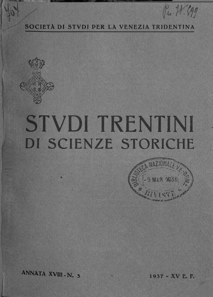 Studi trentini di scienze storiche rivista della SocietW1A0a per gli studi trentini