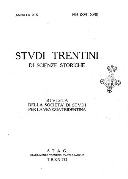 Studi trentini di scienze storiche rivista della SocietW1A0a per gli studi trentini