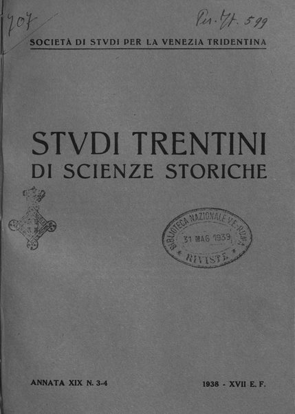 Studi trentini di scienze storiche rivista della SocietW1A0a per gli studi trentini