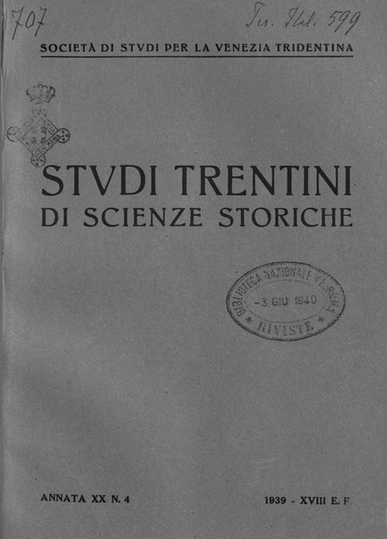 Studi trentini di scienze storiche rivista della SocietW1A0a per gli studi trentini