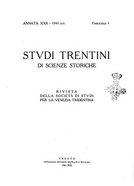 Studi trentini di scienze storiche rivista della SocietW1A0a per gli studi trentini