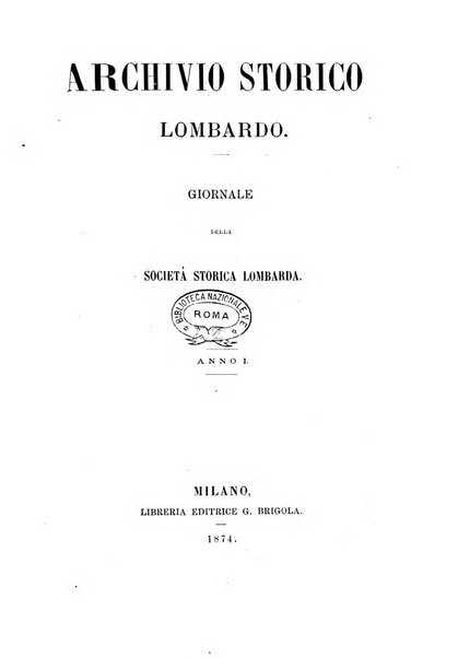 Archivio storico lombardo giornale della Società storica lombarda