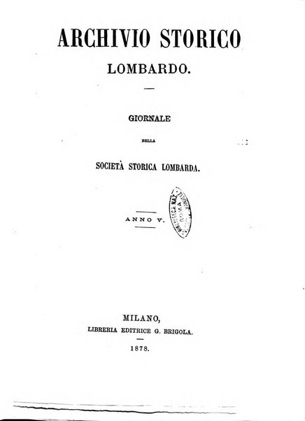 Archivio storico lombardo giornale della Società storica lombarda