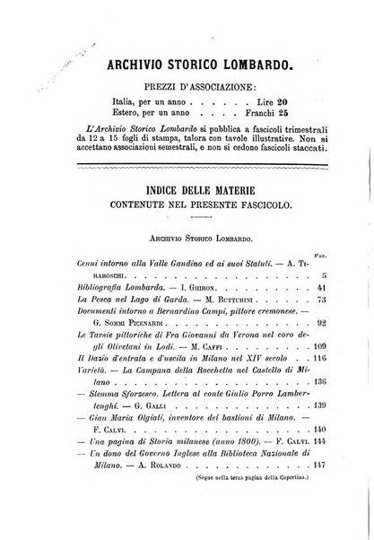 Archivio storico lombardo giornale della Società storica lombarda