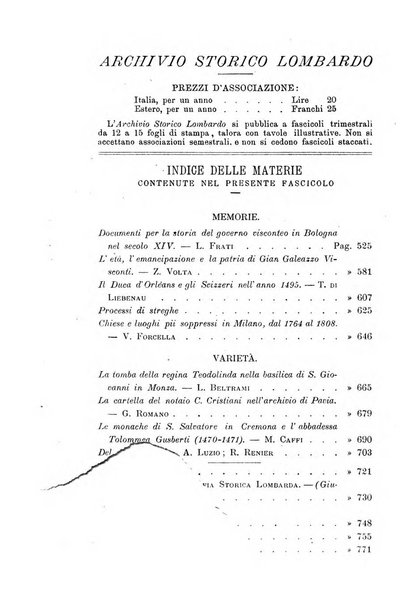 Archivio storico lombardo giornale della Società storica lombarda