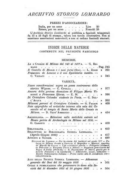 Archivio storico lombardo giornale della Società storica lombarda