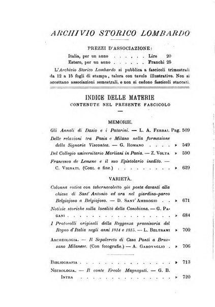 Archivio storico lombardo giornale della Società storica lombarda