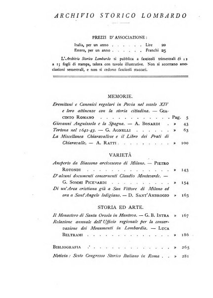 Archivio storico lombardo giornale della Società storica lombarda