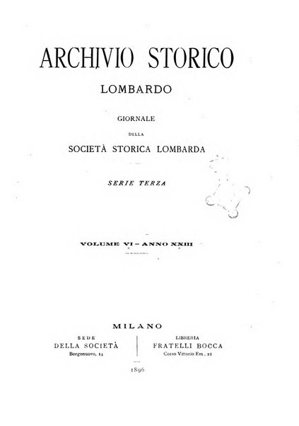 Archivio storico lombardo giornale della Società storica lombarda