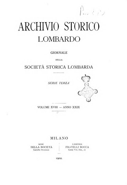 Archivio storico lombardo giornale della Società storica lombarda