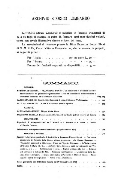 Archivio storico lombardo giornale della Società storica lombarda