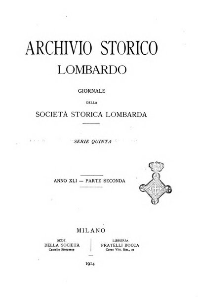 Archivio storico lombardo giornale della Società storica lombarda