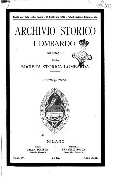 Archivio storico lombardo giornale della Società storica lombarda