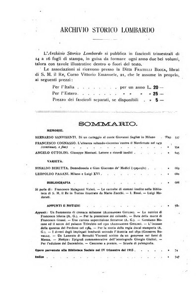 Archivio storico lombardo giornale della Società storica lombarda